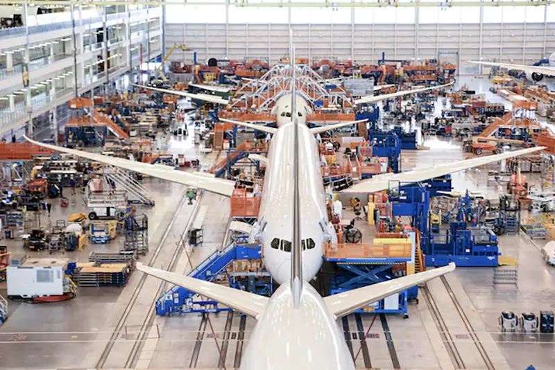 Boeing employees assemble 787s inside their main assembly building on their campus in North Charleston, South Carolina, U.S., May 30, 2023. Gavin McIntyre/Pool via REUTERS/File Photo