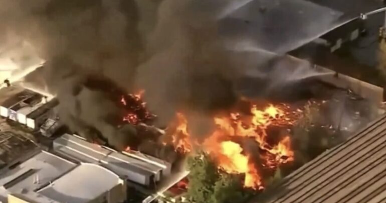 Enormous Fire At Pallet Facility Warehouse, Prompts Hazmat Response * 100PercentFedUp.com * by Danielle