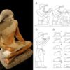 Working positions of scribes. (A) cross-legged (sartorial) position (the scribal statue of the high-ranking dignitary Nefer, Abusir; photo Martin Frouz); (B) kneeling-squatting position (wall decoration from the mastaba of the dwarf Seneb29); (C) standing position (wall decoration from the mastaba of the dwarf Seneb29); (D) based on tomb relief decoration, different position of the legs when sitting30. (Drawing Jolana Malátková/Nature)
