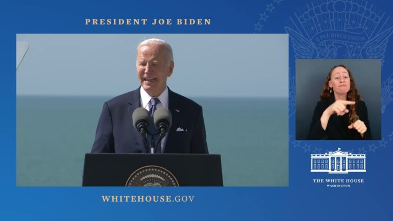 President Biden Delivers Remarks at Pointe du Hoc with ASL Interpretation