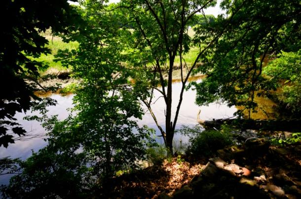The site is along the Saugus River and was found by referencing historical documents including deeds and maps. Historical accounts document that King Pompey’s home was along a river in a serene and peaceful setting. (Matthew Modoono/Northeastern University