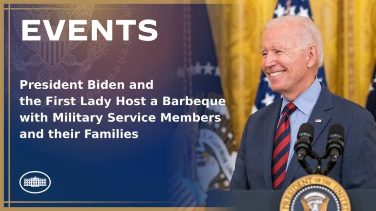 President Biden and the First Lady Host a Barbeque with Military Service Members and their Families