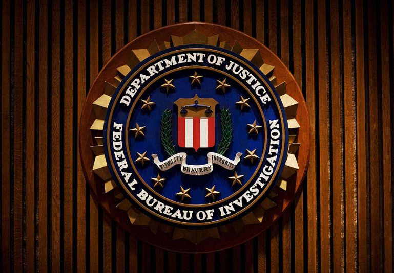 A crest of the Federal Bureau of Investigation is seen 03 August 2007 inside the J. Edgar Hoover FBI Building in Washington, DC. AFP PHOTO/Mandel NGAN (Photo credit should read MANDEL NGAN/AFP via Getty Images)