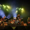  Chris Shiflett, Taylor Hawkins, Dave Grohl, Nate Mendel and Pat Smear of Foo Fighters performs onstage at the after party for the Los Angeles premiere of "Studio 666" at the Fonda Theatre on February 16, 2022 in Hollywood, California. (Photo by Rich Fury/Getty Images)