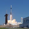 CAPE CANAVERAL, FL - APRIL 8: A SpaceX Falcon 9 rocket lifts off from launch complex 39A carrying the Crew Dragon spacecraft on a commercial mission managed by Axion Space at Kennedy Space Center April 8, 2022 in Cape Canaveral, Florida. The first fully private crew on an 10-day mission to the International Space Station is commanded by former NASA astronaut Michael Lopez-Alegria ,who works for Axiom, paying passengers Larry Connor, Pilot, Mark Pathy and Eytan Sibbe. (Photo by Red Huber/Getty Images)