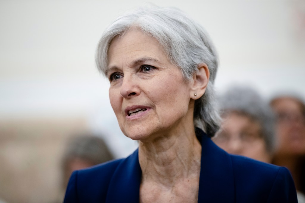 Green Party presidential candidate, Jill Stein, waiting to speak at a board of elections meeting at City Hall in Philadelphia