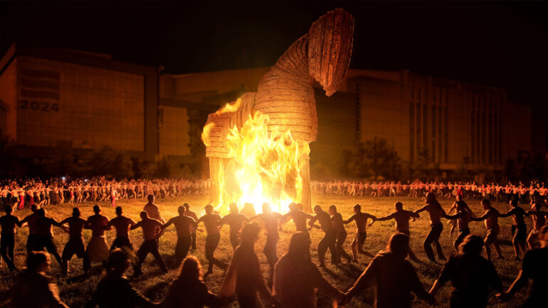 Satire News: Dnc Attendees Set Massive Wooden Donkey Ablaze To