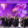 Justin Marks speaks as the cast and crew of "Shogun" receives the Best Drama Series award at the 76th Primetime Emmy Awards in Los Angeles, California, U.S., September 15, 2024. REUTERS/Mario Anzuoni