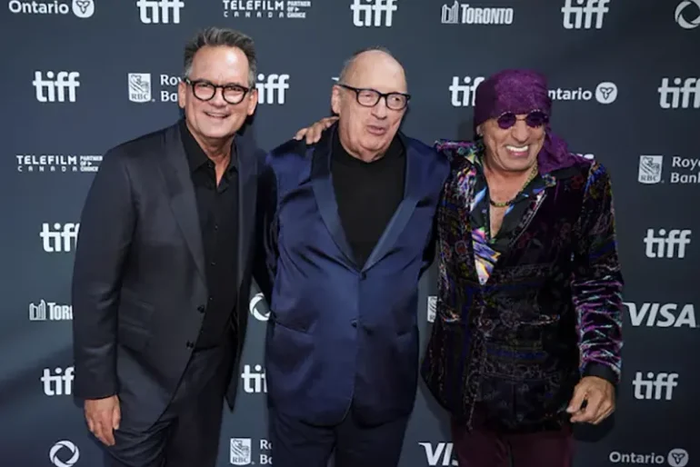 Director Thom Zimny, Jon Landau and Steven Van Zandt pose on the red carpet before "Road Diary: Bruce Springsteen and the E Street Band" is screened as the Toronto International Film Festival (TIFF) returns for its 49th edition in Toronto, Ontario, Canada September 8, 2024. REUTERS/Mark Blinch