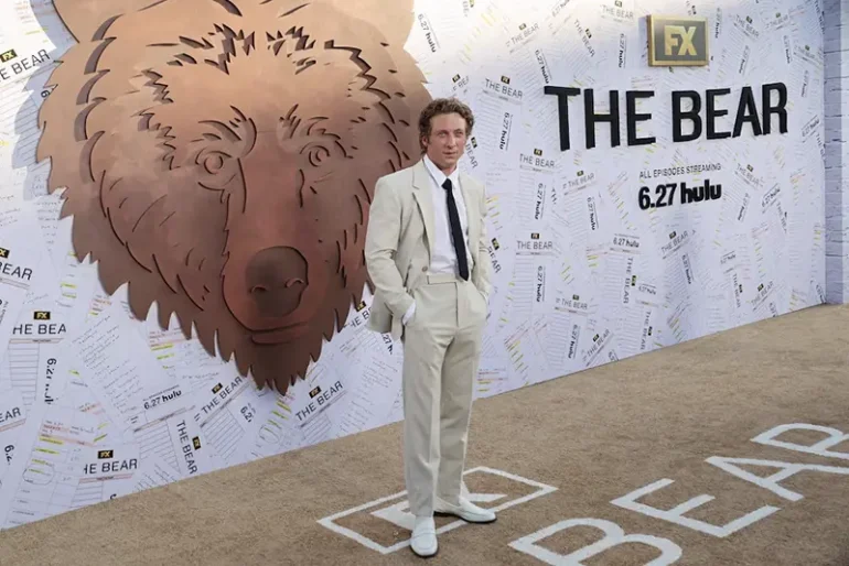 Jeremy Allen White arrives for the launch of the third season of the TV show "The Bear" at El Capitan Theatre in Los Angeles, California, U.S., June 25, 2024. REUTERS/Aude Guerrucci