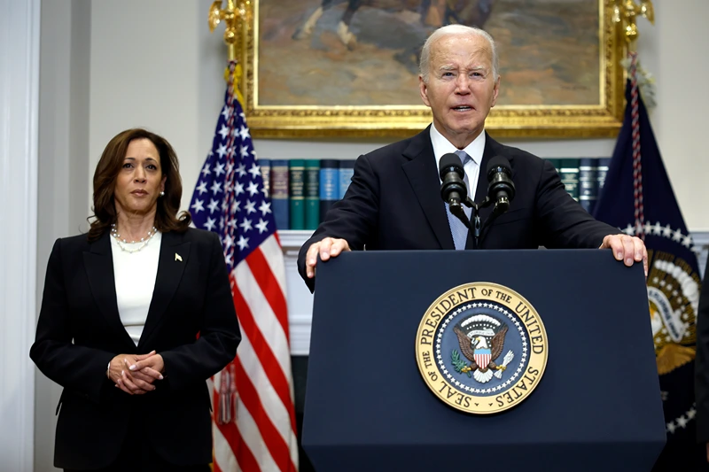 JULY 14: U.S. President Joe Biden delivers remarks on the assassination attempt on Republican presidential candidate former President Donald Trump at the White House on July 14, 2024 in Washington, DC. A shooter opened fire injuring former President Trump, killing one audience member, and injuring two others during a campaign event in Butler, Pennsylvania on July 13. Biden was joined by Vice President Kamala Harris. (Photo by Kevin Dietsch/Getty Images)