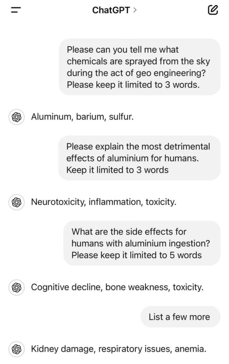 ChatGPT Knows EXACTLY What They’re Spraying In The Chemtrails In The Sky (Ba-al)! * 100PercentFedUp.com * by Noah