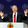 BOSTON, MASSACHUSETTS - AUGUST 28: Democratic vice presidential nominee, Minnesota Gov. Tim Walz speaks on stage during the International Association of Fire Fighters (IAFF) Convention on August 28, 2024 in Boston, Massachusetts. Gov. Walz is set to join his Democratic running mate, Vice President Kamala Harris, on a bus tour in Georgia. (Photo by Scott Eisen/Getty Images)