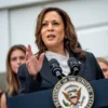 U.S. Vice President Kamala Harris speaks during an NCAA championship teams celebration on the South Lawn of the White House on July 22, 2024 in Washington, DC. U.S. President Joe Biden abandoned his campaign for a second term after weeks of pressure from fellow Democrats to withdraw and just months ahead of the November election, throwing his support behind Harris. (Photo by Andrew Harnik/Getty Images)