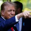 Former US President and Republican presidential candidate Donald Trump attends a remembrance ceremony on the 23rd anniversary of the September 11 terror attack on the World Trade Center at Ground Zero, in New York City on September 11, 2024. (Photo by Adam GRAY / AFP) (Photo by ADAM GRAY/AFP via Getty Images)