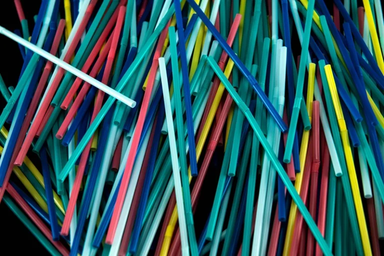 This illustration taken on August 12, 2018, shows plastic straws, in a studio, in Paris. - There are more than eight billion tons of plastic littering the planet -- the lion's share of which is not recyclable -- and plastic production is expected to double in the next two decades according to a study in the journal PLOS ONE. The French government wants to introduce from next year -2019- a bonus-malus system to spread the plastic recycling among consumers, in the midst of a global regulation of the sector. (Photo by Olivier MORIN / AFP) (Photo credit should read OLIVIER MORIN/AFP via Getty Images)