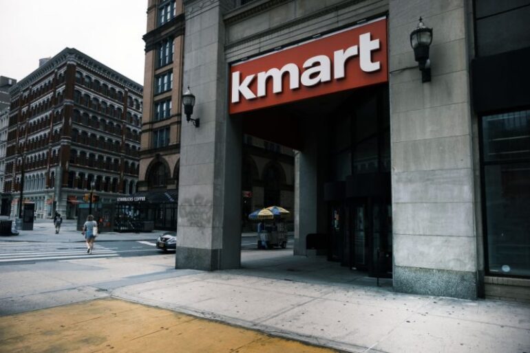 NEW YORK, NEW YORK - JULY 13: A closed Kmart store stands at Astor Place in New York’s East Village on July 13, 2021 in New York City. For over two decades, Kmart has been one of the only large retail stores in the area selling everything from bedding to groceries. The store closed on Sunday without any warning. Like other major retailers, Kmart has closed most of its stores around the country as it struggled to compete with both Amazon and other online businesses. (Photo by Spencer Platt/Getty Images)