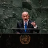 NEW YORK, NEW YORK - SEPTEMBER 27: Israeli Prime Minister Benjamin Netanyahu speaks during the United Nations General Assembly (UNGA) at the United Nations headquarters on September 27, 2024 in New York City. World leaders convened for the General Assembly as the world continues to experience major wars in Gaza, Ukraine, and Sudan, along with a threat of a larger conflict in the Middle East. (Photo by Stephanie Keith/Getty Images)