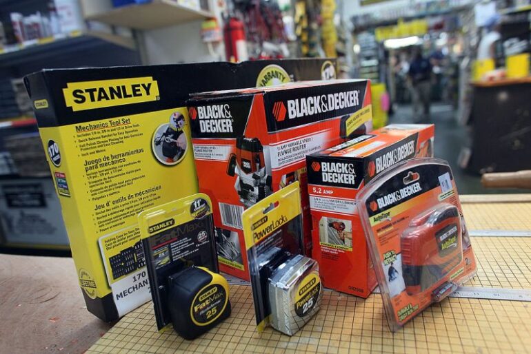 MIAMI - NOVEMBER 03: In this photo illustration, Black & Decker tools are seen with Stanley tools at Shell Lumber and Hardware on November 3, 2009 in Miami, Florida. The tool makers Stanley Works and Black & Decker Corp. today announce that in an all-stock deal Stanley Works would pay $3.46 billion for rival Black & Decker. (Photo illustration by Joe Raedle/Getty Images)