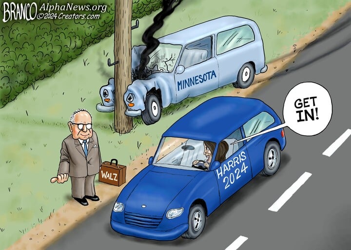 Politics: Best Political Cartoons Of The Week: Harris Walz Car Wreck