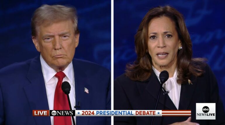 Donald Trump and Kamala Harris debate