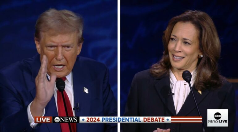 Donald Trump and Kamala Harris debate