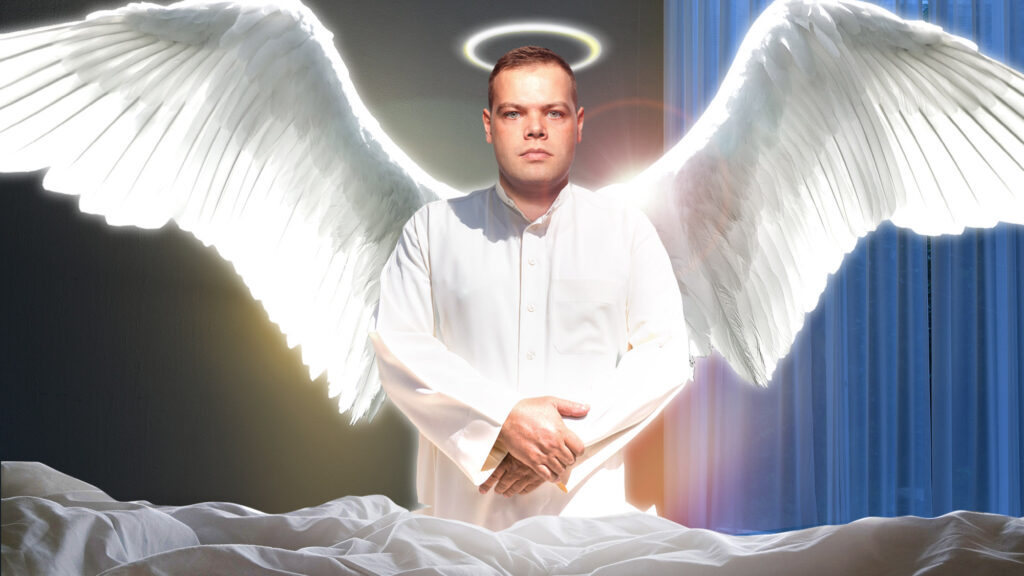 Satire News: Archangel Hangs Around After Delivering Message Hoping For