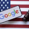 Google, U.S. flag and Judge gavel are seen in this illustration taken, August 6, 2024. REUTERS/Dado Ruvic/Illustration