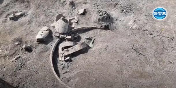 The Roman chariot remains found at Varna necropolis. (BTA/YouTube Screenshot)