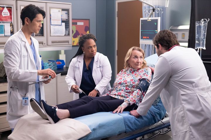 Harry Shum Jr., Chandra Wilson and Juliet Mills in "Grey's Anatomy."