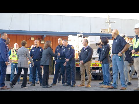 Vice President Harris Visits the I-10 Work Site in California