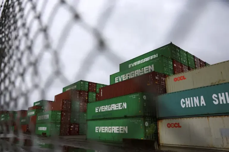 Containers are seen stacked in Portsmouth Marine Terminal (PMT), as port workers from the International Longshoremen's Association (ILA) participate in a strike, in Portsmouth, Virginia, U.S., October 1, 2024. REUTERS/Jose Luis Gonzalez/File Photo