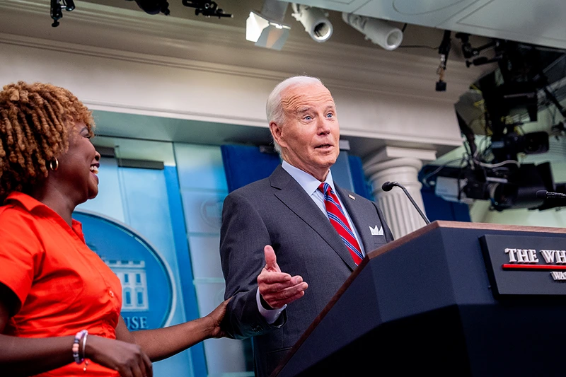 Biden Accused Of ‘Overshadowing’ Kamala After Joking He’s Back In The Race In Surprise Briefing Room Appearance – One America News Network