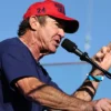 Actor Dennis Quaid speaks at a campaign rally for Republican presidential nominee, former U.S. President Donald Trump on October 12, 2024 in Coachella, California. With 24 days to go until election day, former President Donald Trump is detouring from swing states to hold the rally in Democratic presidential nominee, Vice President Kamala Harris' home state. (Photo by Mario Tama/Getty Images)