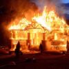 House engulfed in flames