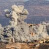 TOPSHOT - Smoke billows during an Israeli airstrike on the the southern Lebanese village of Khiam near the border with Israel on October 3, 2024. (Photo by AFP) (Photo by -/AFP via Getty Images)