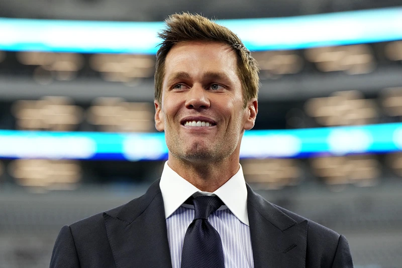 ARLINGTON, TEXAS - SEPTEMBER 15: Tom Brady looks on prior to the game at AT&T Stadium on September 15, 2024 in Arlington, Texas. (Photo by Sam Hodde/Getty Images)