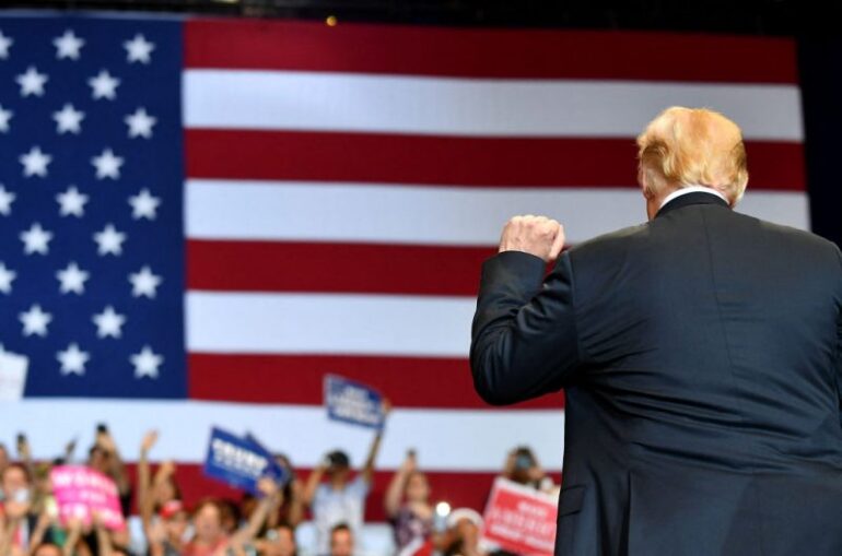 US President Donald Trump speaks during a "Make America Great Again" rally at the Las Vegas Convention Center in Las Vegas, Nevada on September 20, 2018. (Photo by MANDEL NGAN / AFP) (Photo by MANDEL NGAN/AFP via Getty Images)