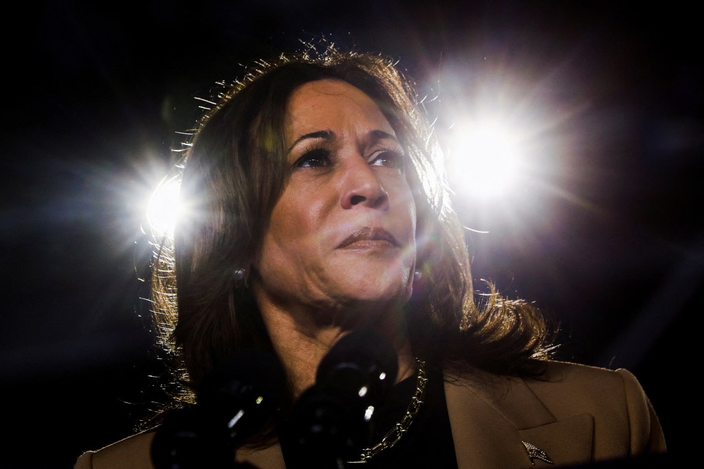 Democratic presidential nominee Kamala Harris at a campaign event in Chandler, Arizona, October 2024