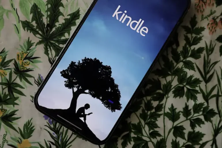 Amazon's Kindle e-book app is seen on an iPhone in an illustration taken April 11, 2023. REUTERS/Chris Helgren/Illustration/File Photo