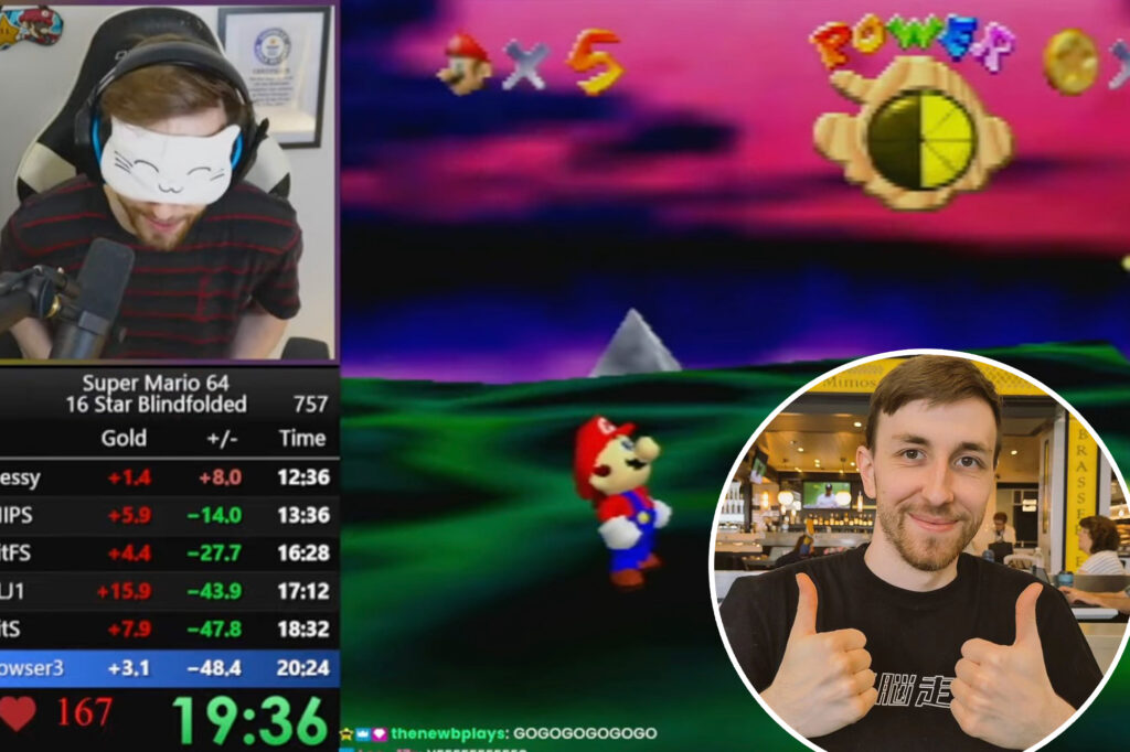 Science & Tech: Blindfolded 'super Mario 64' Player Sets A