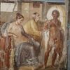 Hippolytus and Phaedra fresco at the tiny Phaedra house in Pompeii.