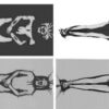 Stains printed from a human body would appear 'swollen and distorted' (top), rather than an image that 'resembles a photocopy' (bottom)