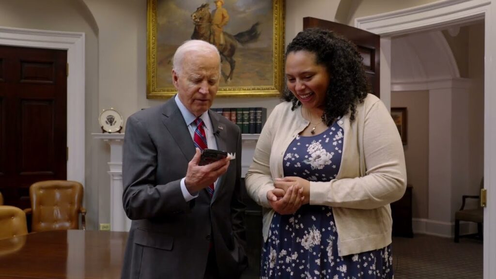 President Biden surprises Kelly, a public school teacher, with her student debt forgiveness