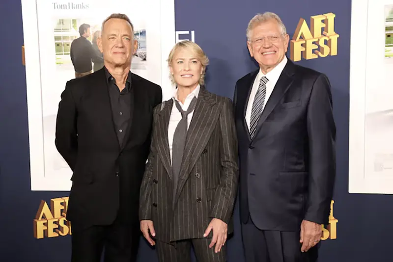 Director Robert Zemeckis and cast members Tom Hanks and Robin Wright attend a premiere for the film 'Here' during AFI Fest at TCL Chinese theatre in Los Angeles, California, U.S., October 25, 2024. REUTERS/Mario Anzuoni/File Photo