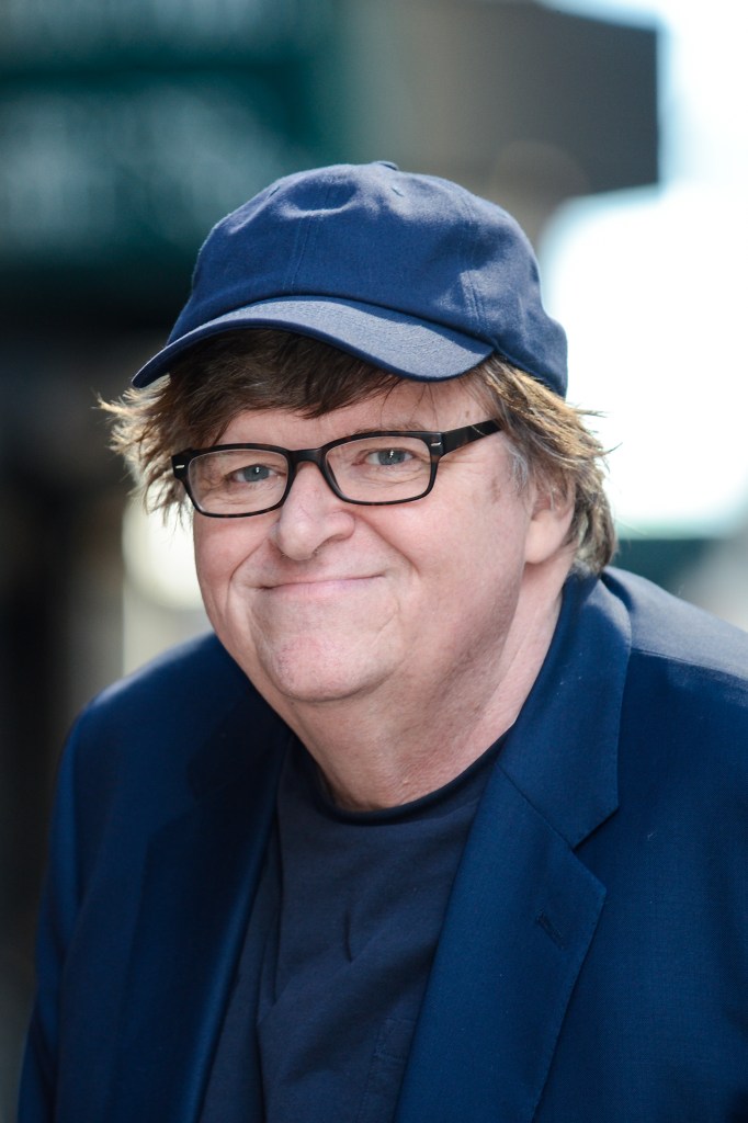 NEW YORK, NY - JULY 26:  Filmmaker Michael Moore enters the "The Late Show With Stephen Colbert" taping at the Ed Sullivan Theater on July 26, 2017 in New York City.  (Photo by Ray Tamarra/GC Images)