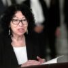 WASHINGTON, DC - DECEMBER 18: Supreme Court Justice Sonia Sotomayor speaks during a private service for retired Supreme Court Justice Sandra Day O'Connor in the Great Hall of the Supreme Court on December 18, 2023 in Washington, DC. O’Connor, the first woman appointed to be a justice on the U.S. Supreme Court, died at 93 on December 1. (Photo by Jacquelyn Martin-Pool/Getty Images)