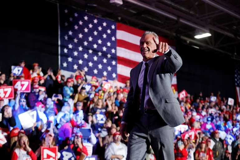 WARREN, MICHIGAN - NOVEMBER 01: Robert F. Kennedy Jr. attends Donald Trump campaign rally at Macomb Community College on November 01, 2024 in Warren, Michigan. With four days until the election, Trump is campaigning on Friday in the battleground states of Michigan and Wisconsin. (Photo by Chip Somodevilla/Getty Images)