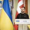 Ukraine's President Volodymyr Zelensky attends a joint press conference with Denmark's prime minister at the presidential palace in Kyiv, on November 19, 2024. (Photo by Mads Claus Rasmussen / Ritzau Scanpix / AFP) / Denmark OUT (Photo by MADS CLAUS RASMUSSEN/Ritzau Scanpix/AFP via Getty Images)