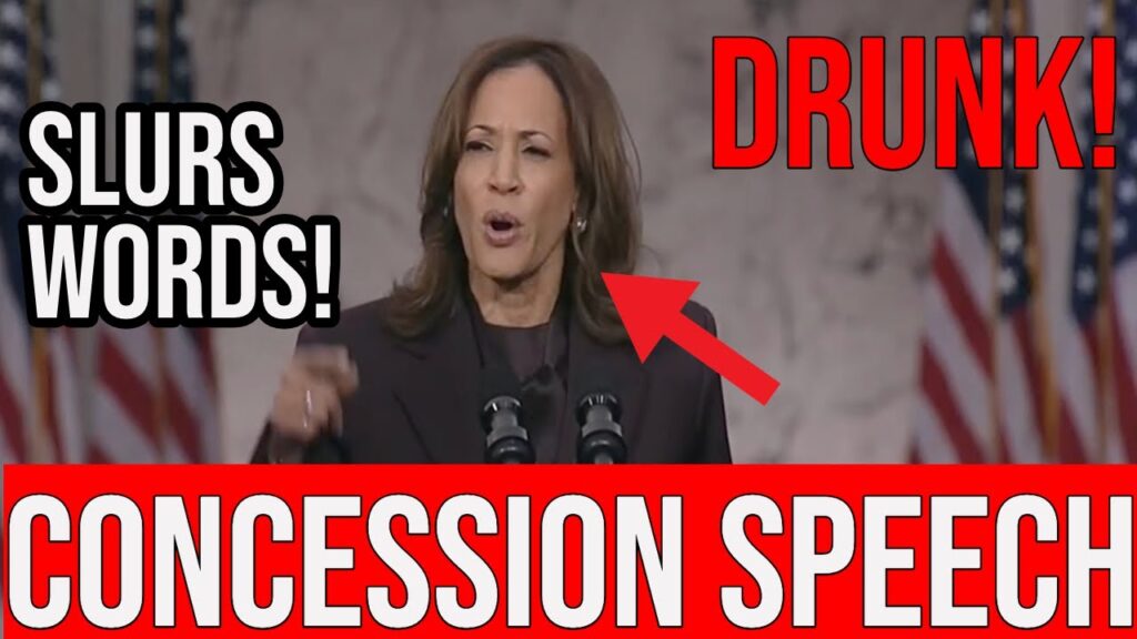 BREAKING: Drunk Kamala Slurs her Words at Concession Speech!